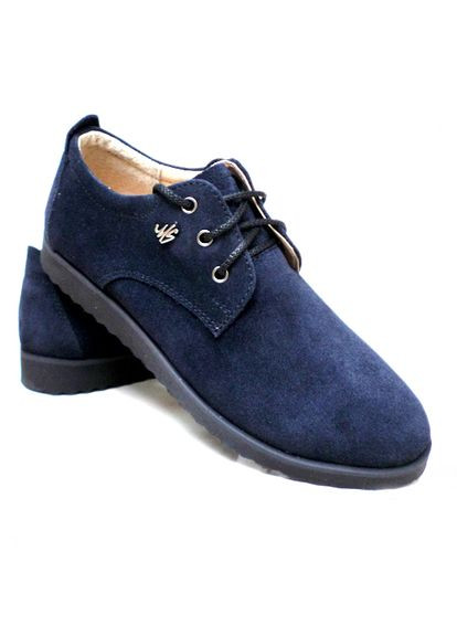 Masheros Туфли женские синие из натурального замша, размер 35. дерби синий з натуральная замша, украина — демисезон (348472396)