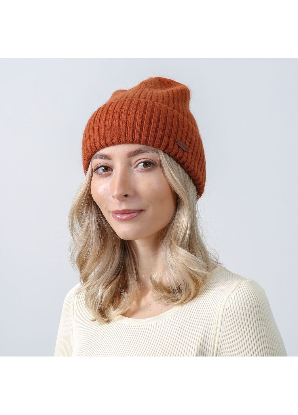 Шапка біні жіноча вовна коричнева FREDERICK LuckyLOOK 567-115 (367992031)