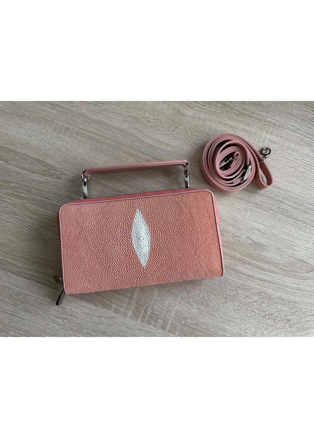 Жіноча сумочка клатч із натуральної шкіри ската на двох блискавках Ekzotic Leather (292305490)