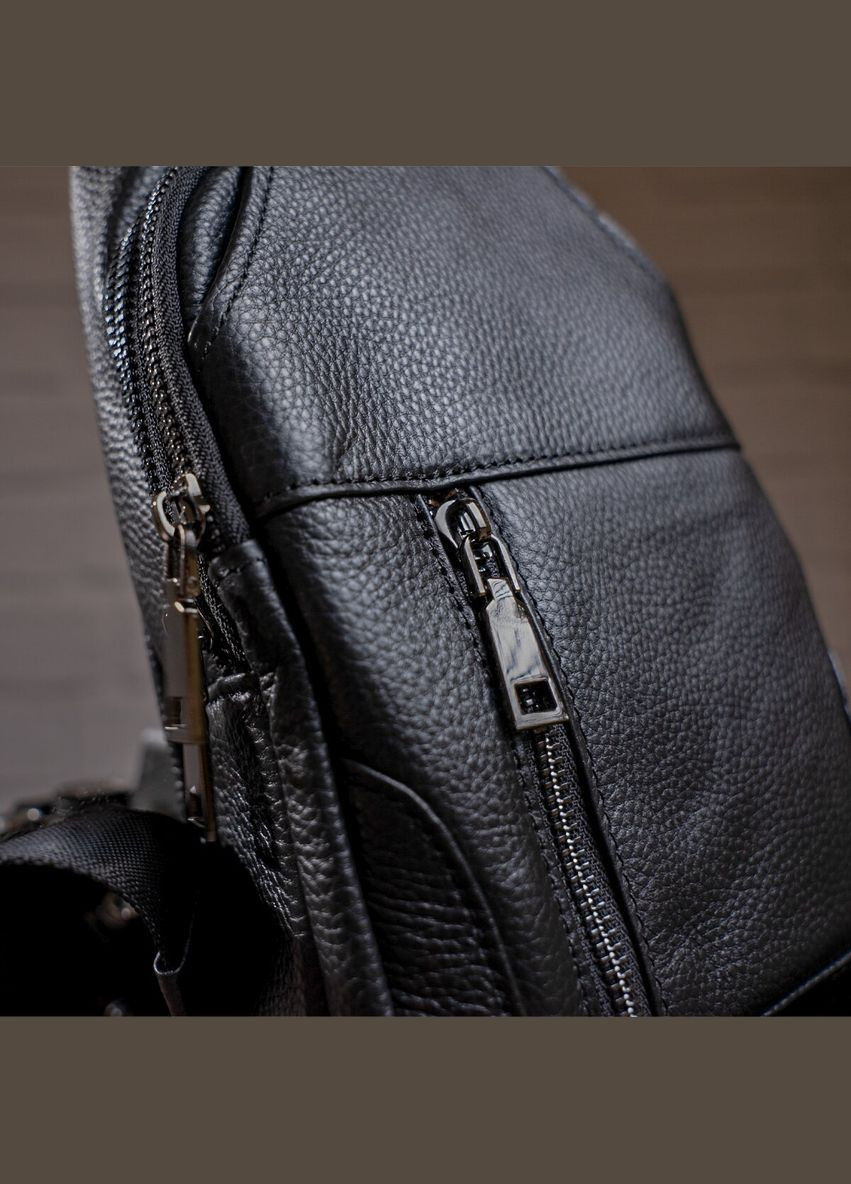 Сумка мужская через плечо кожаная слинг 14414 Черный Vintage (302009215)