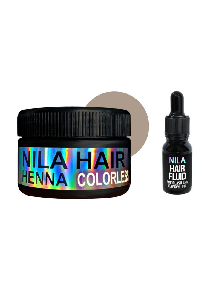 Набір Hair Fluid Сироватка для росту волосся, 10 мл + Хна для волосся Безбарвна (Colorless), 100 г Nila (335877604)