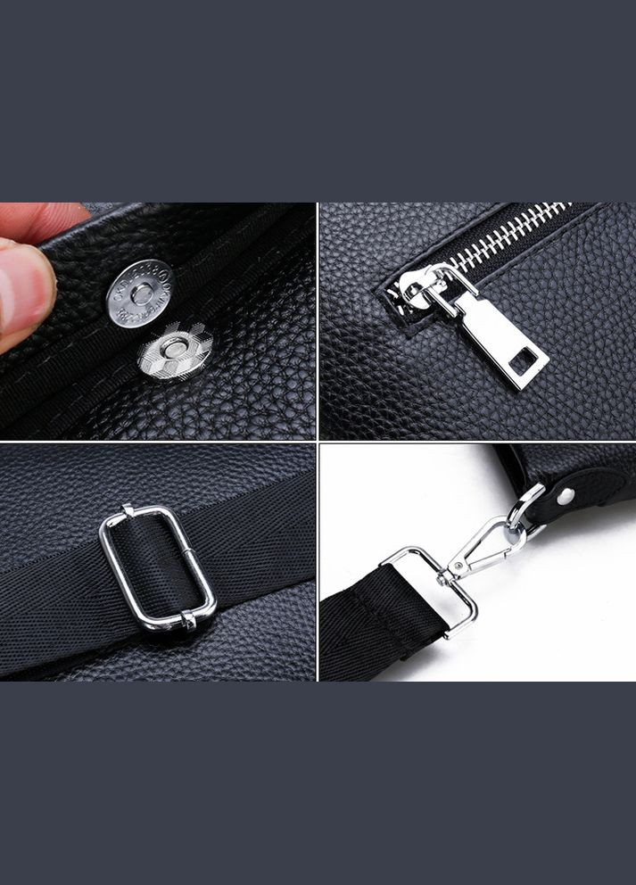 Чоловіча шкіряна барсетка сумка 2 в 1, клатч із натуральної шкіри чоловічий чорний No Brand (334731251)