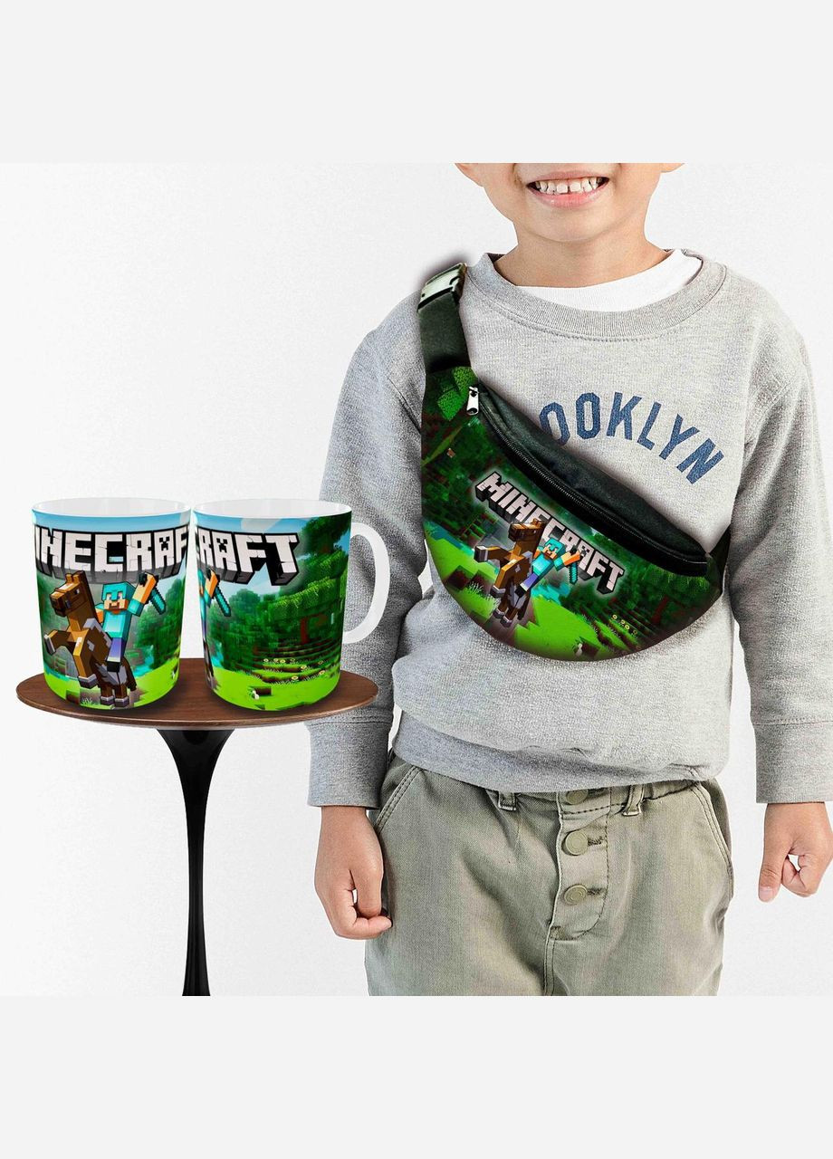Набір: Сумка-бананка+ Кружка майнкрафт "Minecraft" дитяча з принтом No Brand (306438724)
