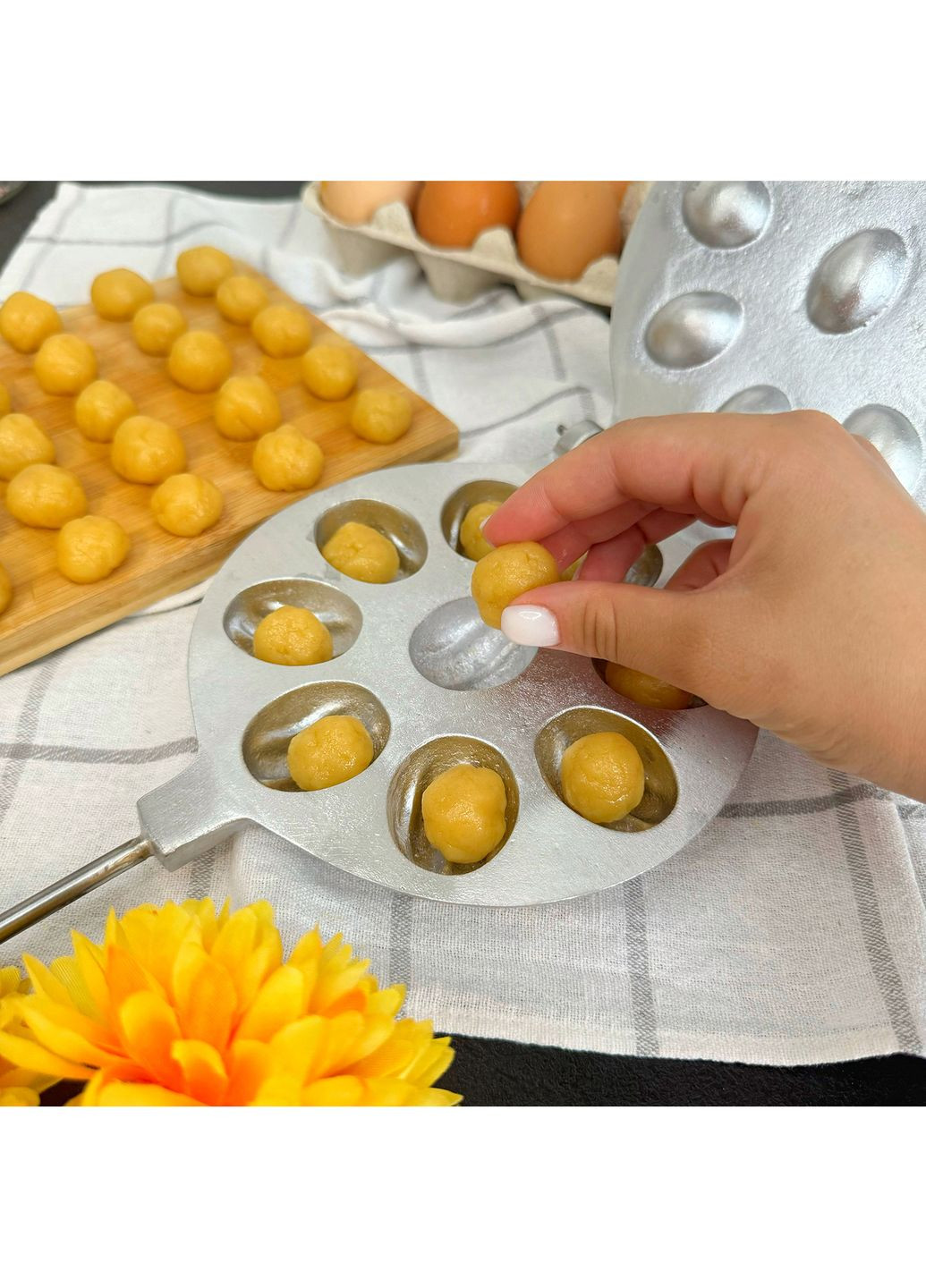 Форма для выпечки крупных орешков с начинкой на плите орешница на 9 половинок крупных орешков Ласунка (301876153)