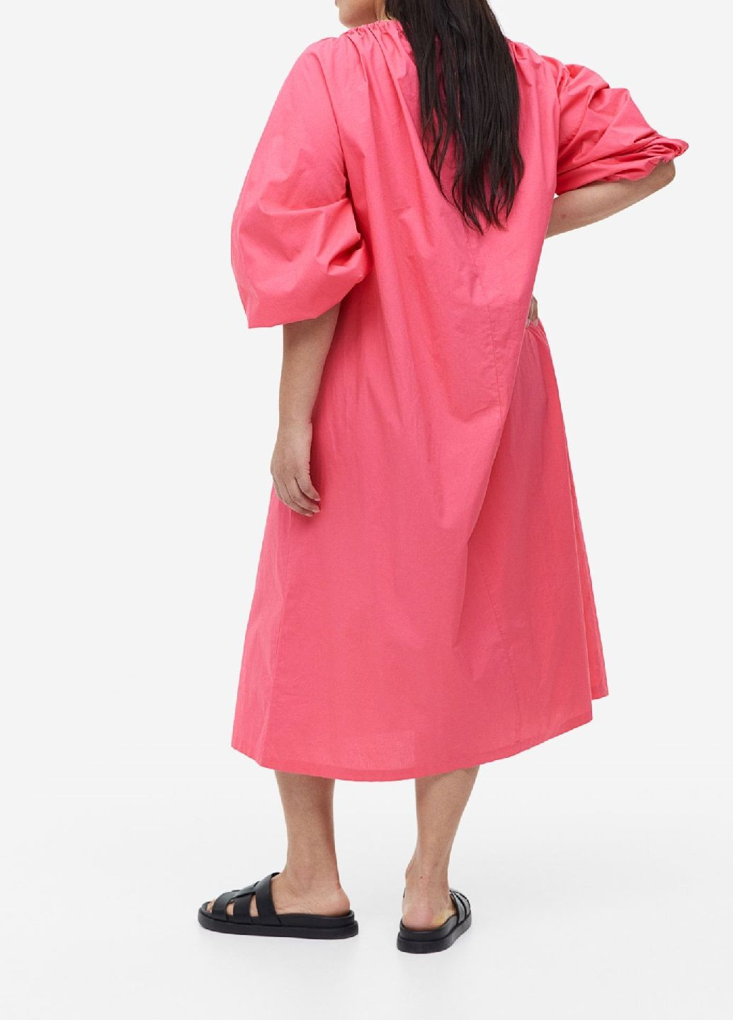 Розовое кэжуал платье H&M однотонное