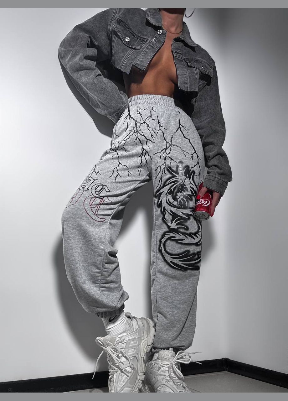 Брюки джогеры со стильным принтом No Brand (314903640)