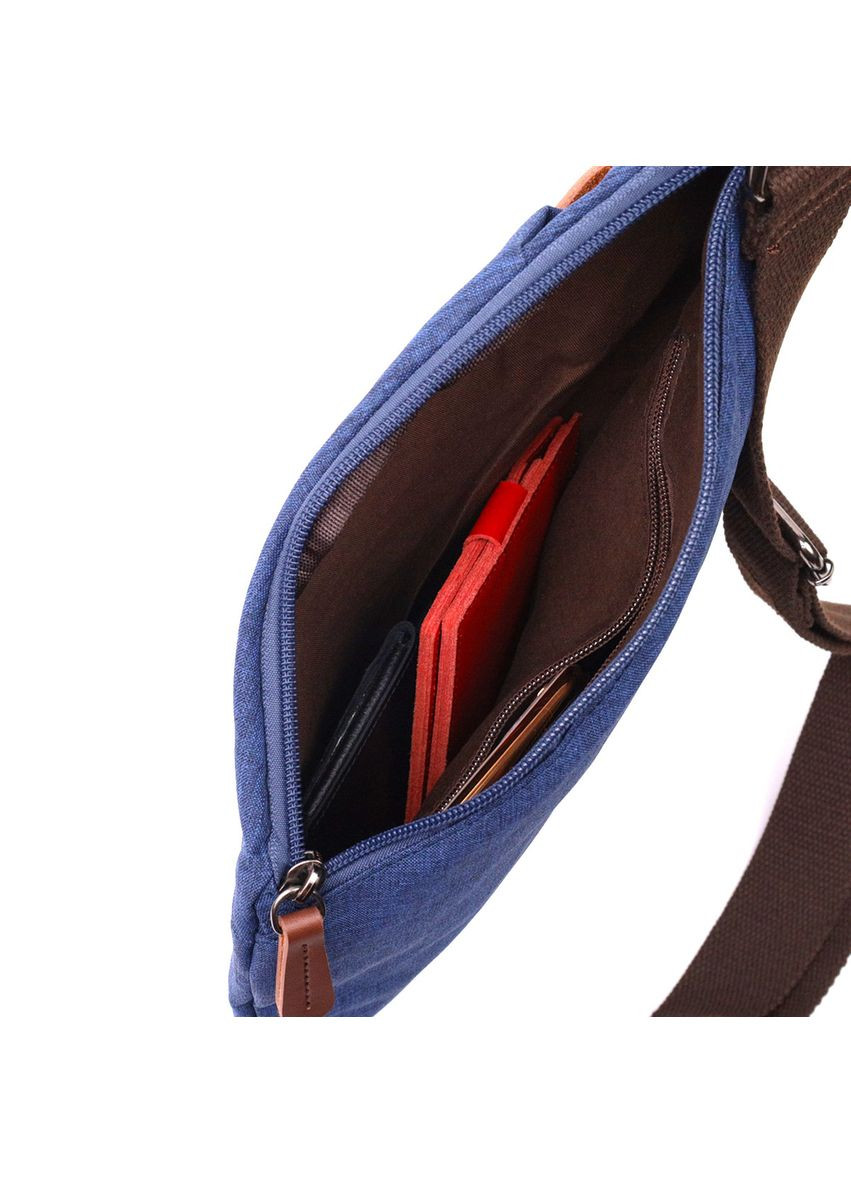 Сумка слинг мужская через плечо с синим текстилем 22199 Vintage (362417861)