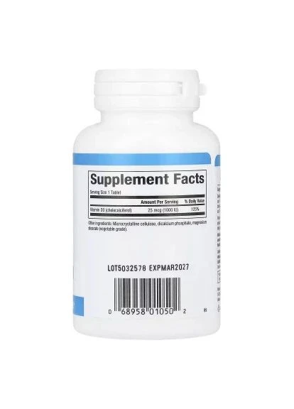 Витамин D3, 1000 МЕ, Vitamin D3, 90 таблеток (NFS-01050) Natural Factors Витамин D3, 1000 МЕ, Vitamin D3, 90 таблеток (401658763)