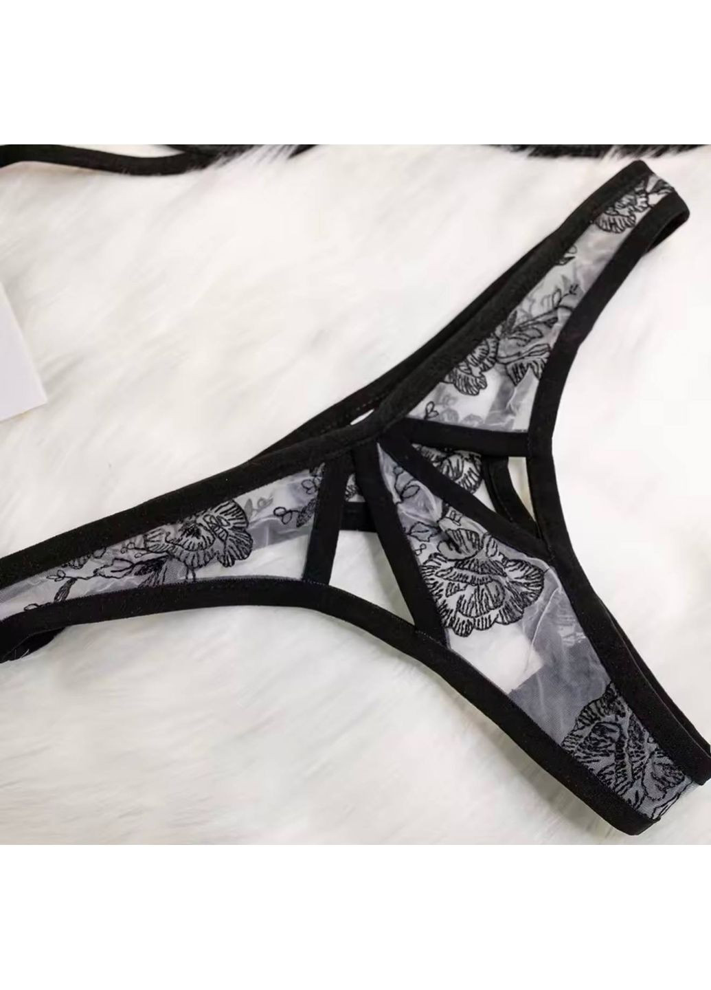 Чорний демісезонний марта бюстгальтер пояс з гартерами трусики мереживний комплект білизни No Brand Комплект спідньої білизни