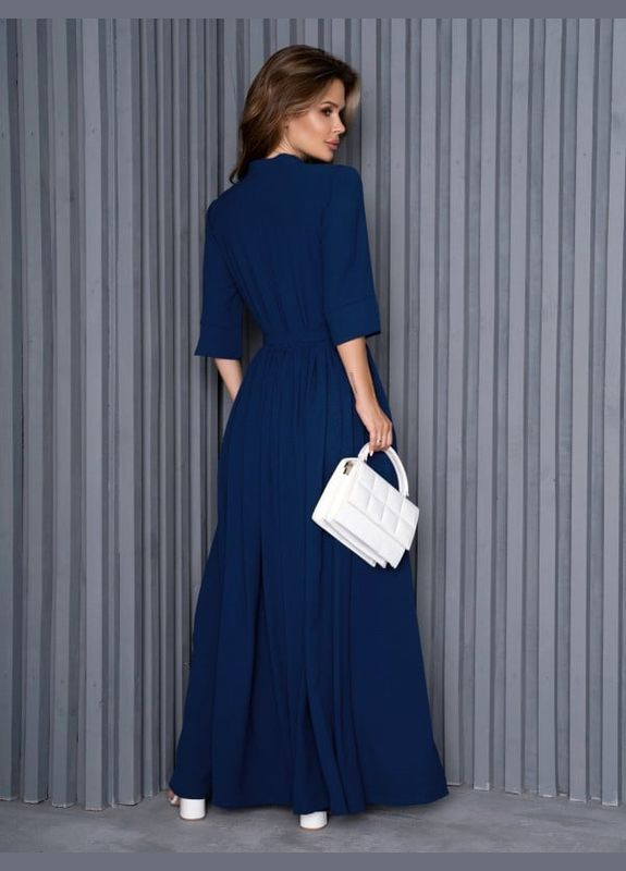 Синее платье 14186 синее ISSA PLUS однотонное