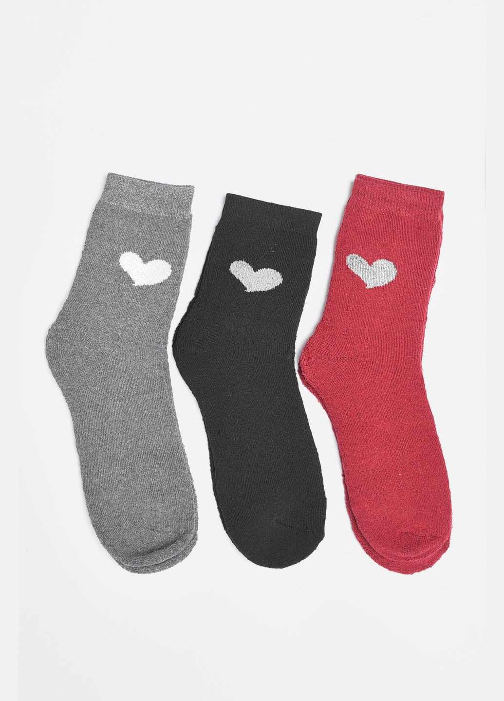 Комбинированные набор носков женских махровых 3 штуки Let's Shop рисунки (304251752)