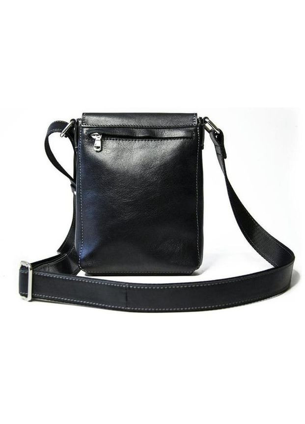 Сумка планшет через плече чоловіча з натуральної шкіри маленька для документів та для телефону Чорний 35832 Grande Pelle (337466451)