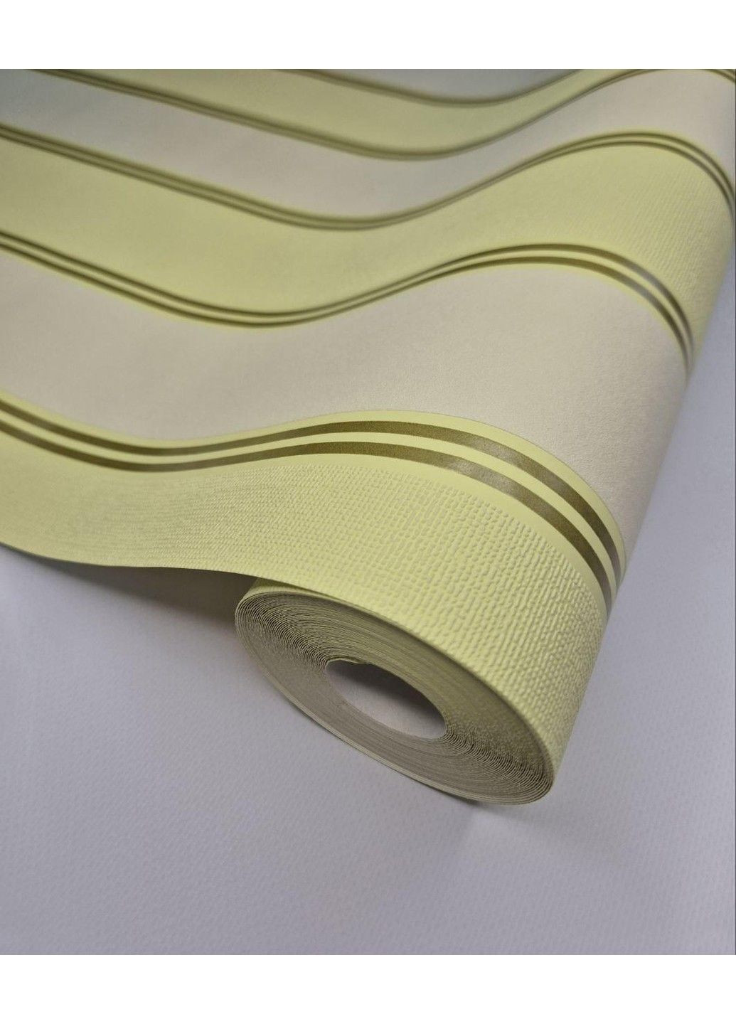 Обои виниловые 10 × 0.53 м 51534, салатовые в полоску для коридора, кухни, гостиной, спальни, кабинета MARBURG (340275624)