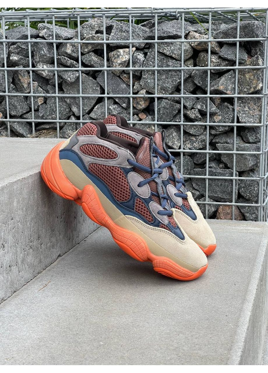 Кроссовки женские и мужские Adidas Yeezy 500 Enflame | Адидас Изи буст 500 хаки No Brand хаки демисезоны (353872829)