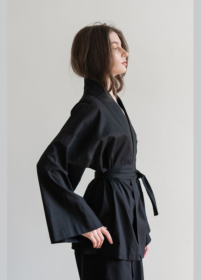 Черная рубашка однотонная Forly