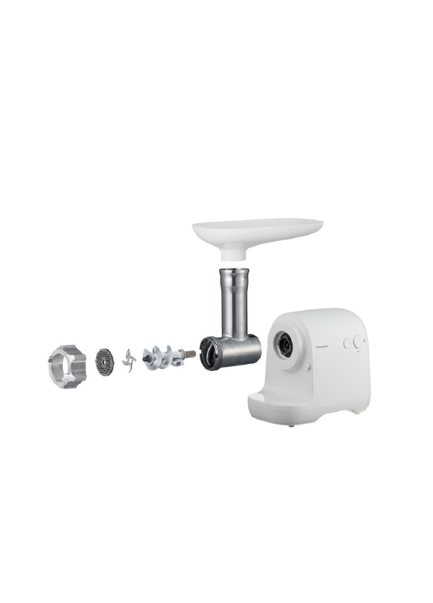 Мясорубка, 1700Вт, 3кг/мин, 3 решетки, насадка для кеббе, пластик, белый Panasonic (314749910)