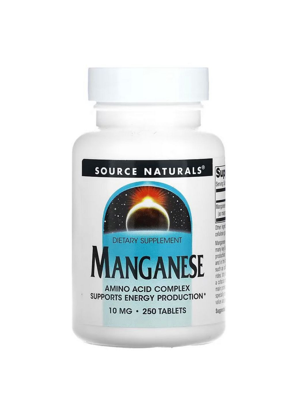 Витамины и минералы Manganese 10 mg, 250 таблеток Source Naturals (293419963)