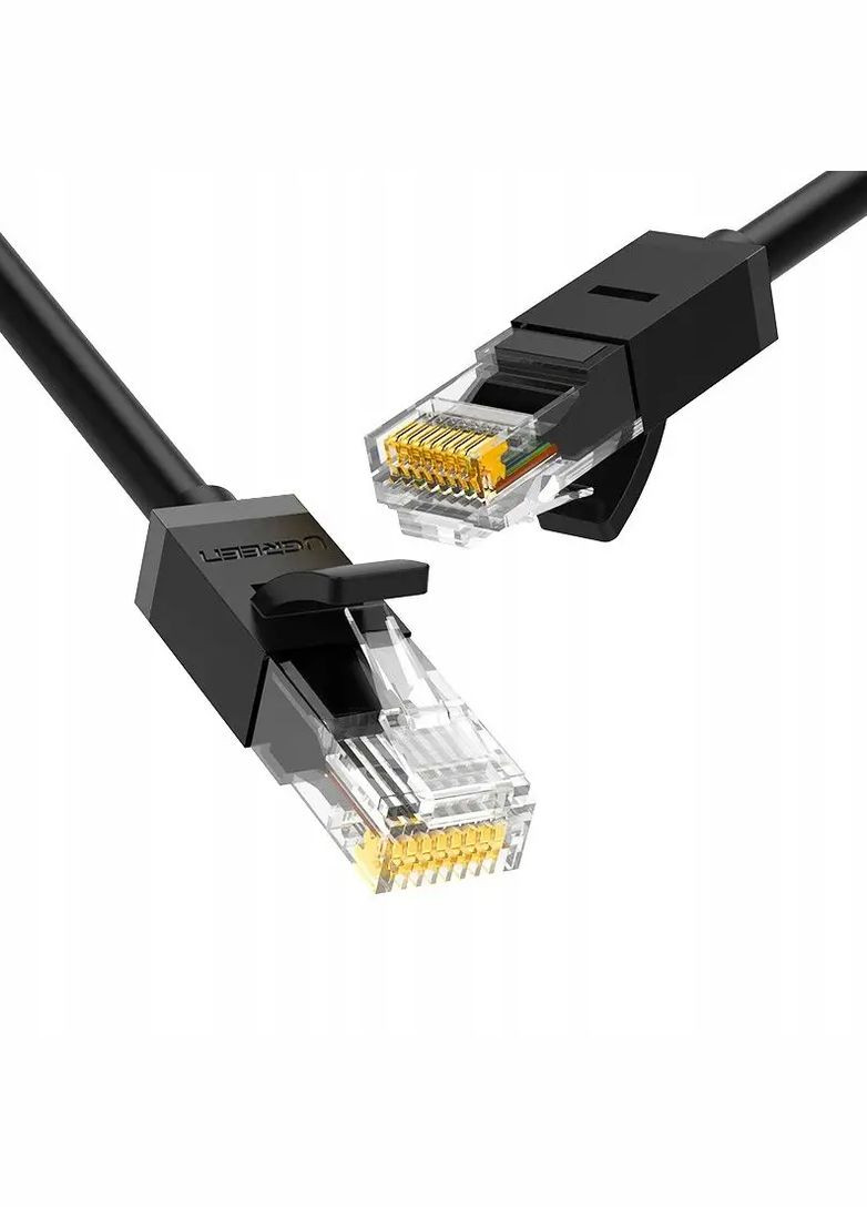 Патч корд сетевой кабель 1000 Mбит\с Ethernet RJ45 Cat 6 круглый 1М Black (NW102) 20159 Ugreen (300523820)
