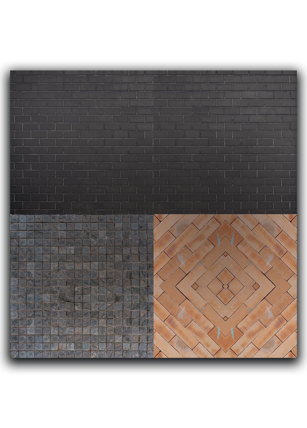 Фотофон 3D для предметной съемки виниловый угловой Черный кирпич 50х50х50см (FF-004) No Brand (302245385)