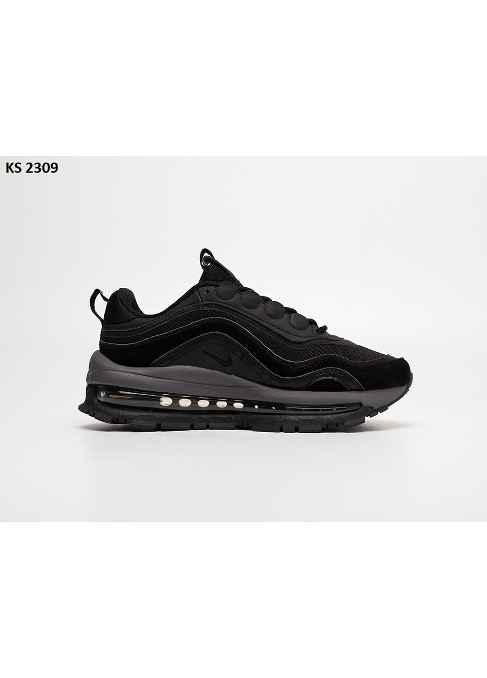 Черные демисезонные кроссовки мужские nike air max 97 futura black найк аир макс 97 No Brand