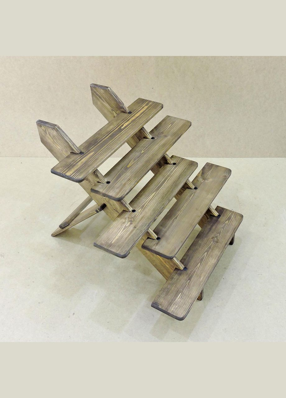 Підставка для квітів з дерева Алькала капучино (ЦВП-002409) No Brand (328225393)