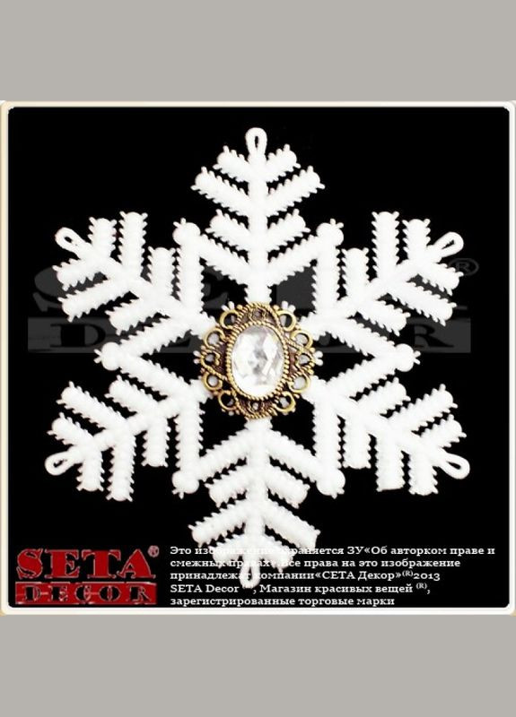 Сніжинка з блискітками 16 см Seta Decor (294613454)