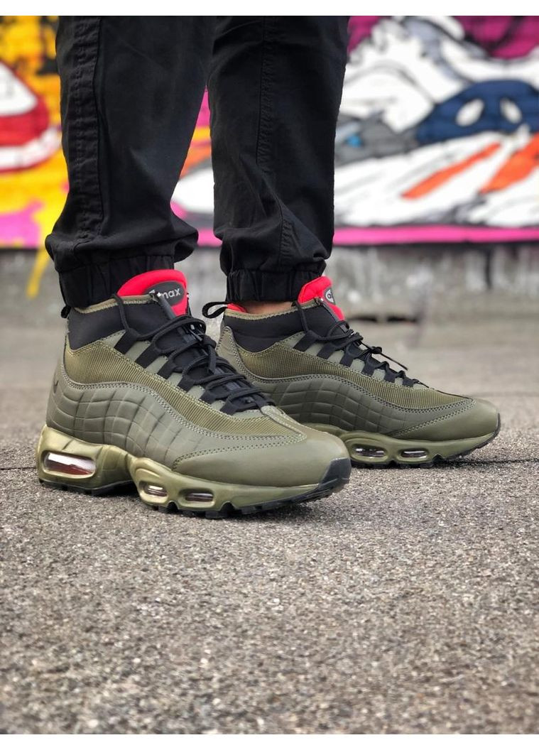 КРОССОВКИ ЖЕНСКИЕ NIKE AIR MAX 95 SNEAKERBOOT GREEN НАЙК АИР МАКС 95 No Brand серые зима (367167273)