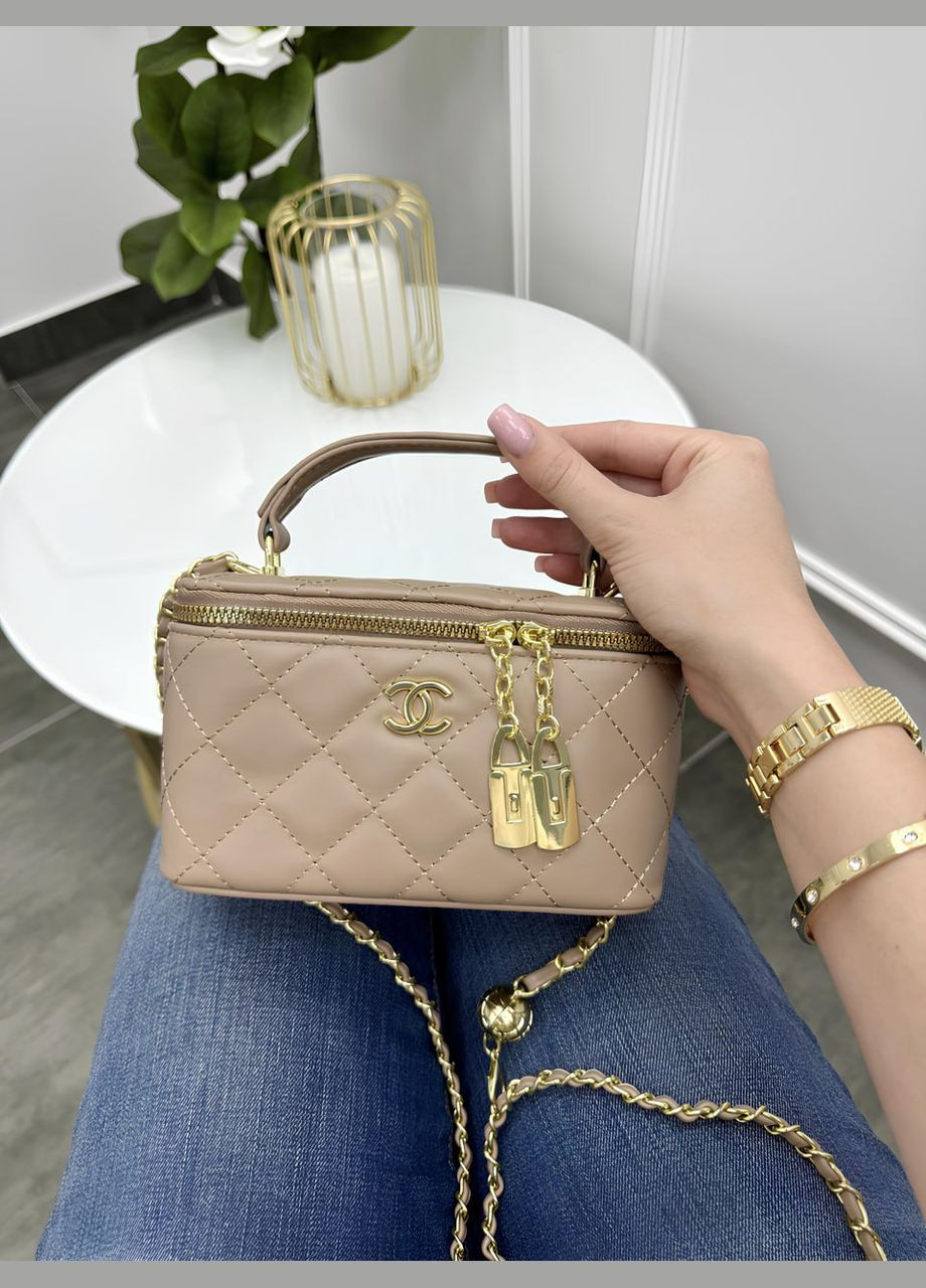 Сумка Chanel Classic Black Lambskin бежевый No Brand (333340168)