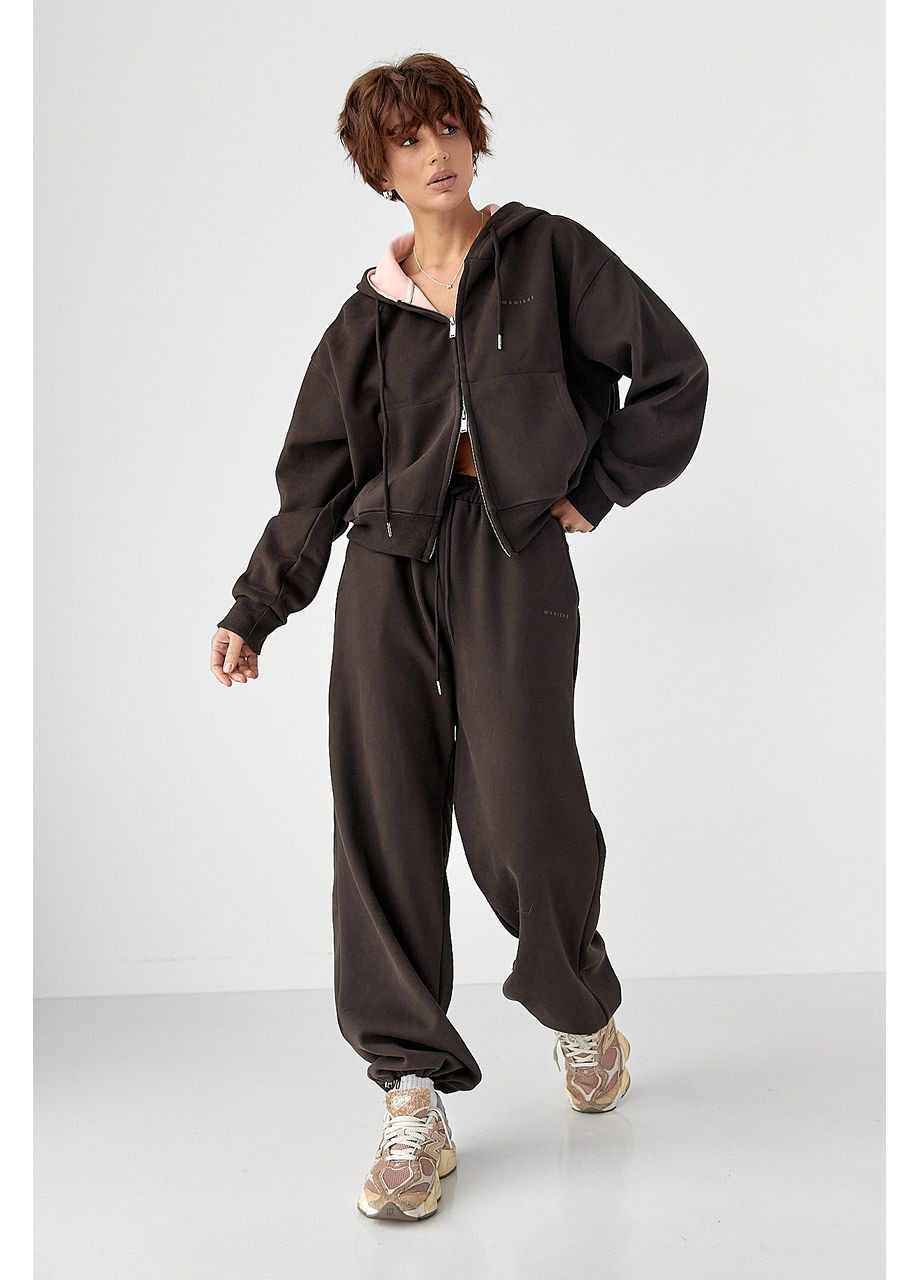 Теплый спортивный костюм с капюшоном с розовым начесом Lurex (370395919)