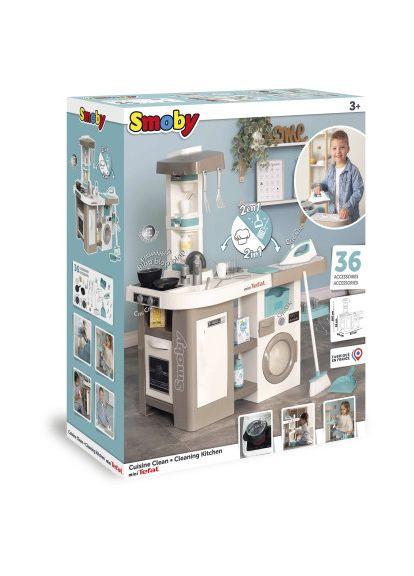 Игровой набор Интерактивный набор 2 в 1 Тефаль Кухня + Прачечная (311050) Smoby Інтерактивний набір 2 в 1 Тефаль Кухня + Пральня (366155117)