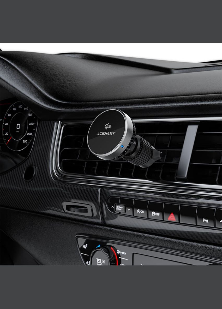 Автодержатель для телефона D40 Qi2 Magnetic Wireless Charging car holder with Ice Cooling for air vent Metal gray Acefast (322457991)
