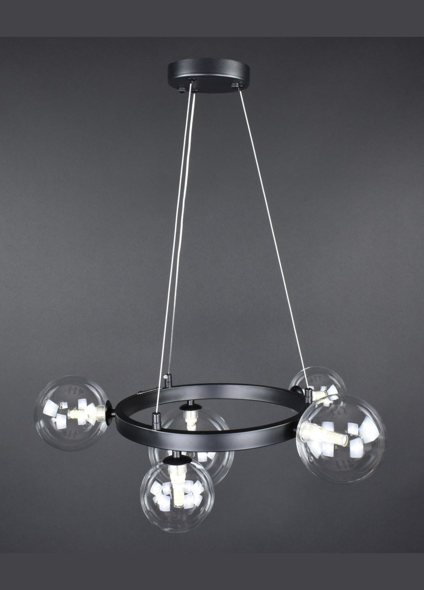 Люстра підвісна на 5 лампочок 27996 Чорний 40-150х52х52 см. Sunnysky (364497274)