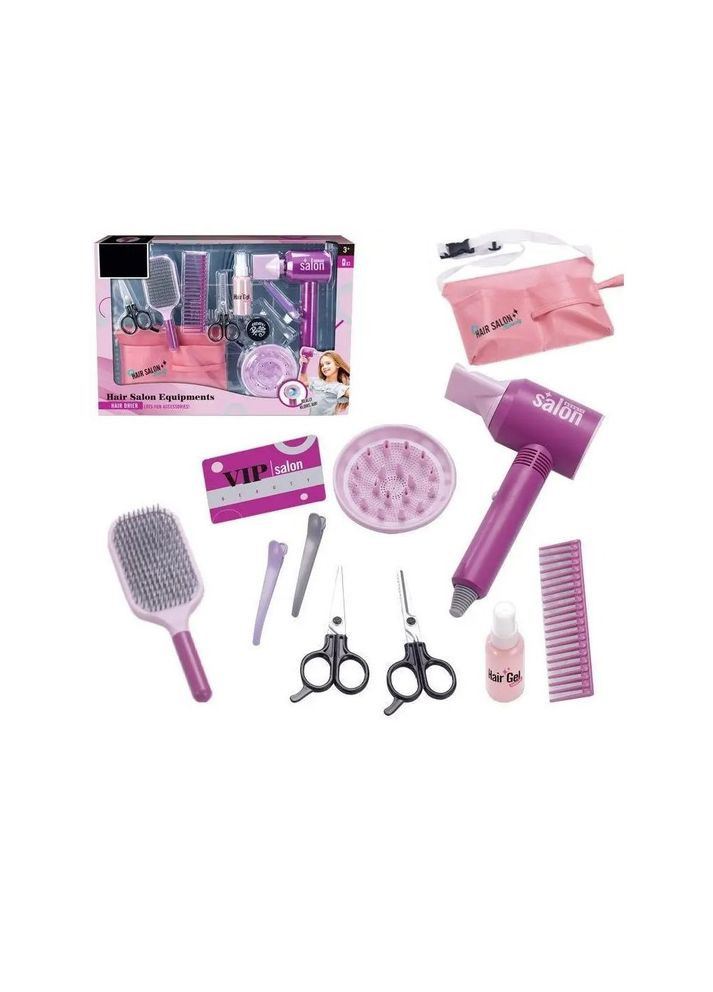 Набор парикмахера фен, гребешки, ножницы 2 шт., шпильки, сумка Home (365718780)
