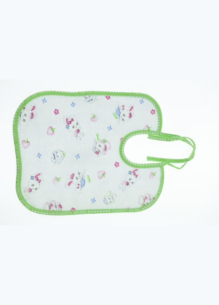 Нагрудник на зав'язках трикотажний 25*30 см із зайчиком зелений 9м+ (39362) BABYKROHA (312269536)