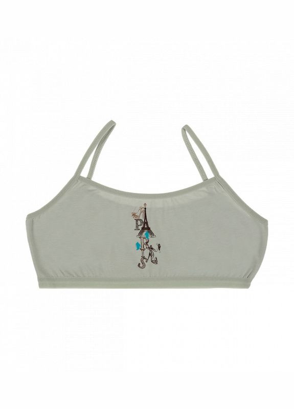 Сірий підлітковий топ тканинний з малюнком Donella бавовна