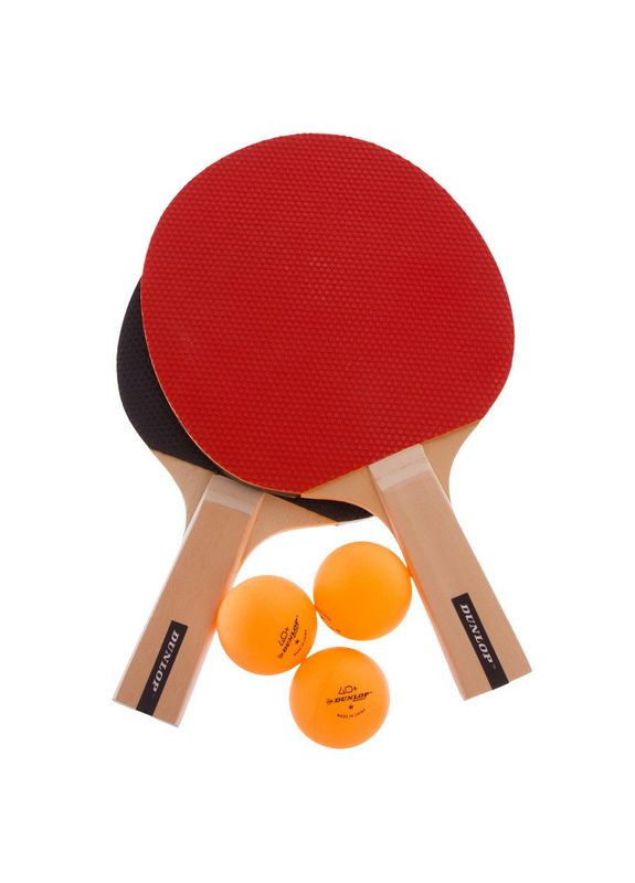 Набор для настольного тенниса 2 ракетки, 3 мяча, сетка с креплением с чехлом RAGE DL679212 (древесина, Dunlop (361435005)