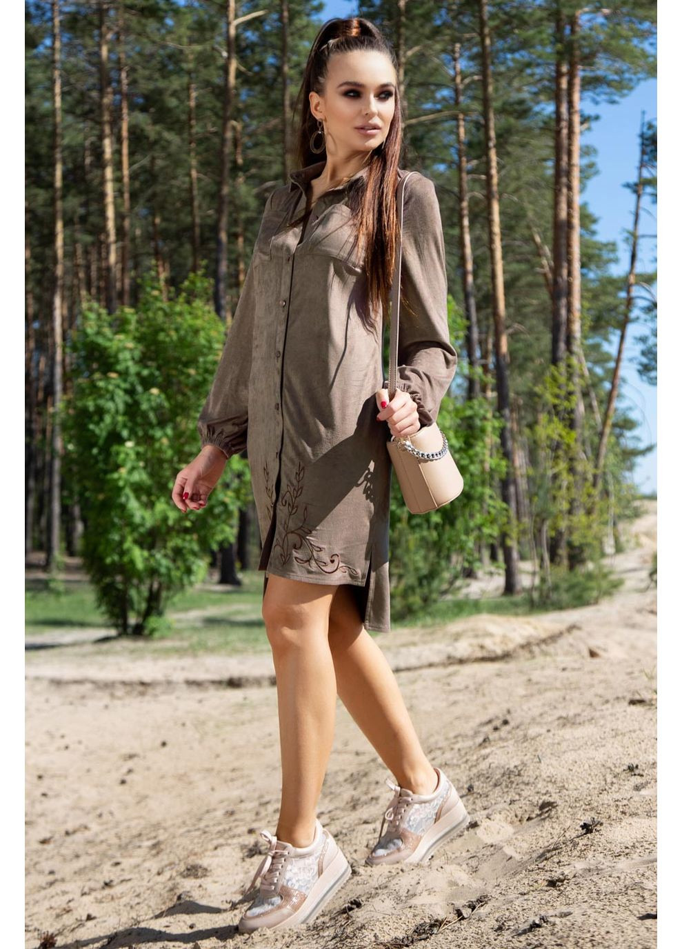 Кофейное платье 940.4108 Seventeen