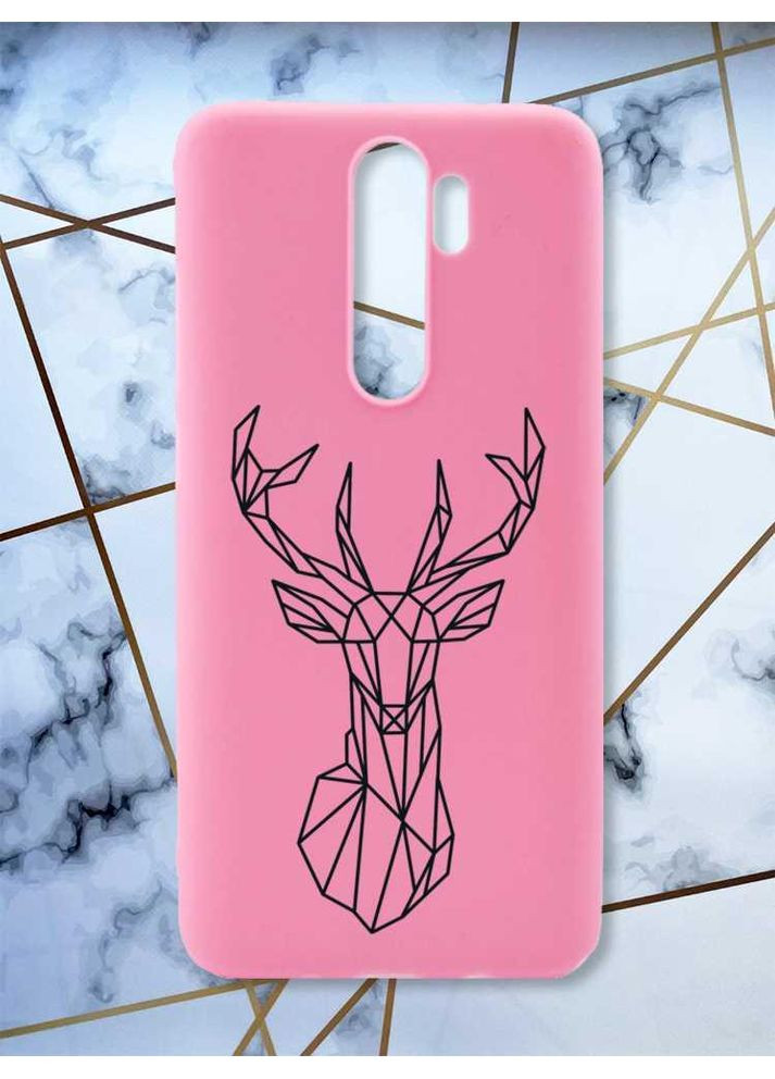 Матовий рожевий чохол на Xiaomi Redmi Note 8 Pro Олень (принт 128) Creative (359495494)