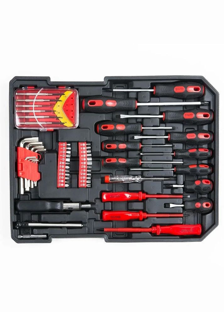 Універсальний набір інструментів 187 предметів із хромованадієвої сталі в валізі на колесах Сірий ( AD-825) No Brand (334691571)