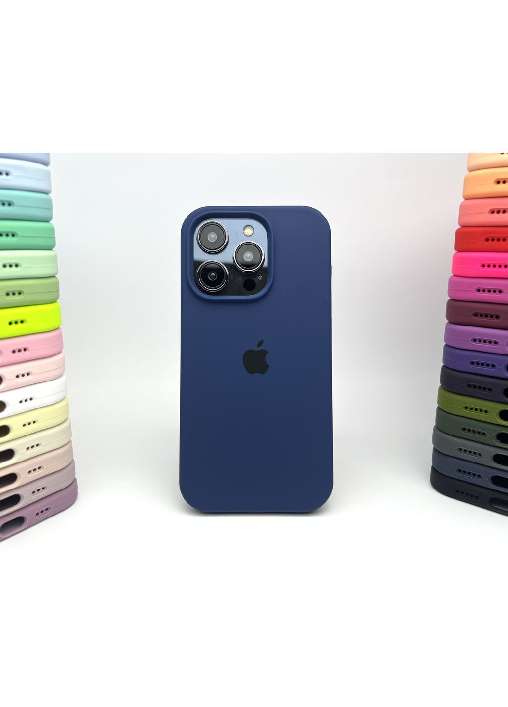 Чохол на 14 PRO Silicone case мікрофібра силіконовий чохол для айфона 14 ПРО Blue cover No Brand (369137127)