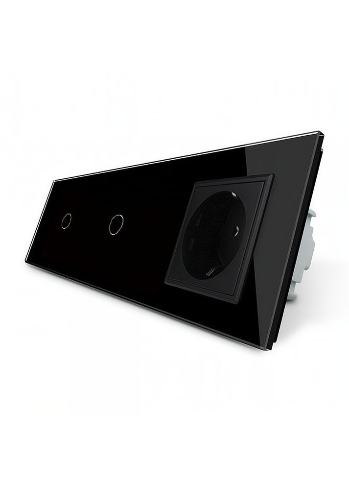 Умный сенсорный ZigBee выключатель 2 сенсора (1-1) 1 розетка стекло (VL-C701Z/C701Z/C7C1EU-12) Livolo (371260639)