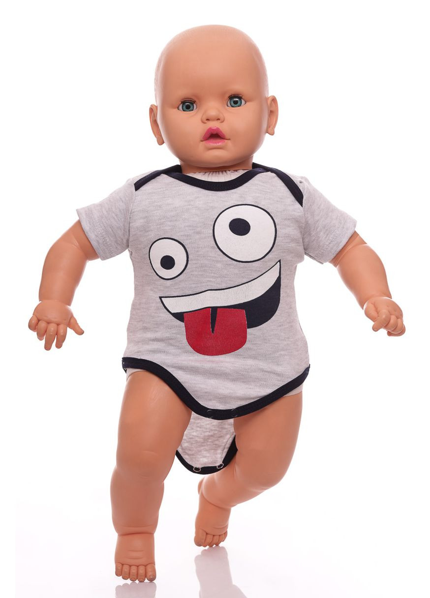 Серый летний боди+шорты модный 56 см (30547) BABYKROHA