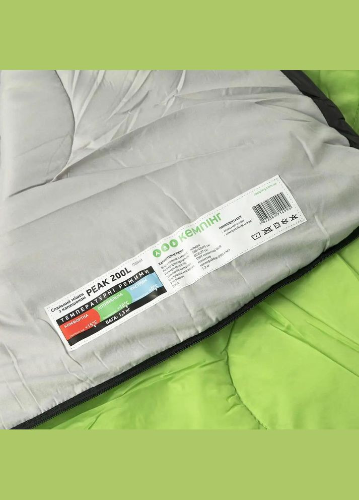 Спальный мешок Peak 200 R. Green Кемпинг (316442975)