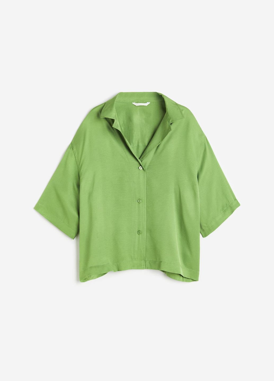 Зеленая кэжуал рубашка однотонная H&M