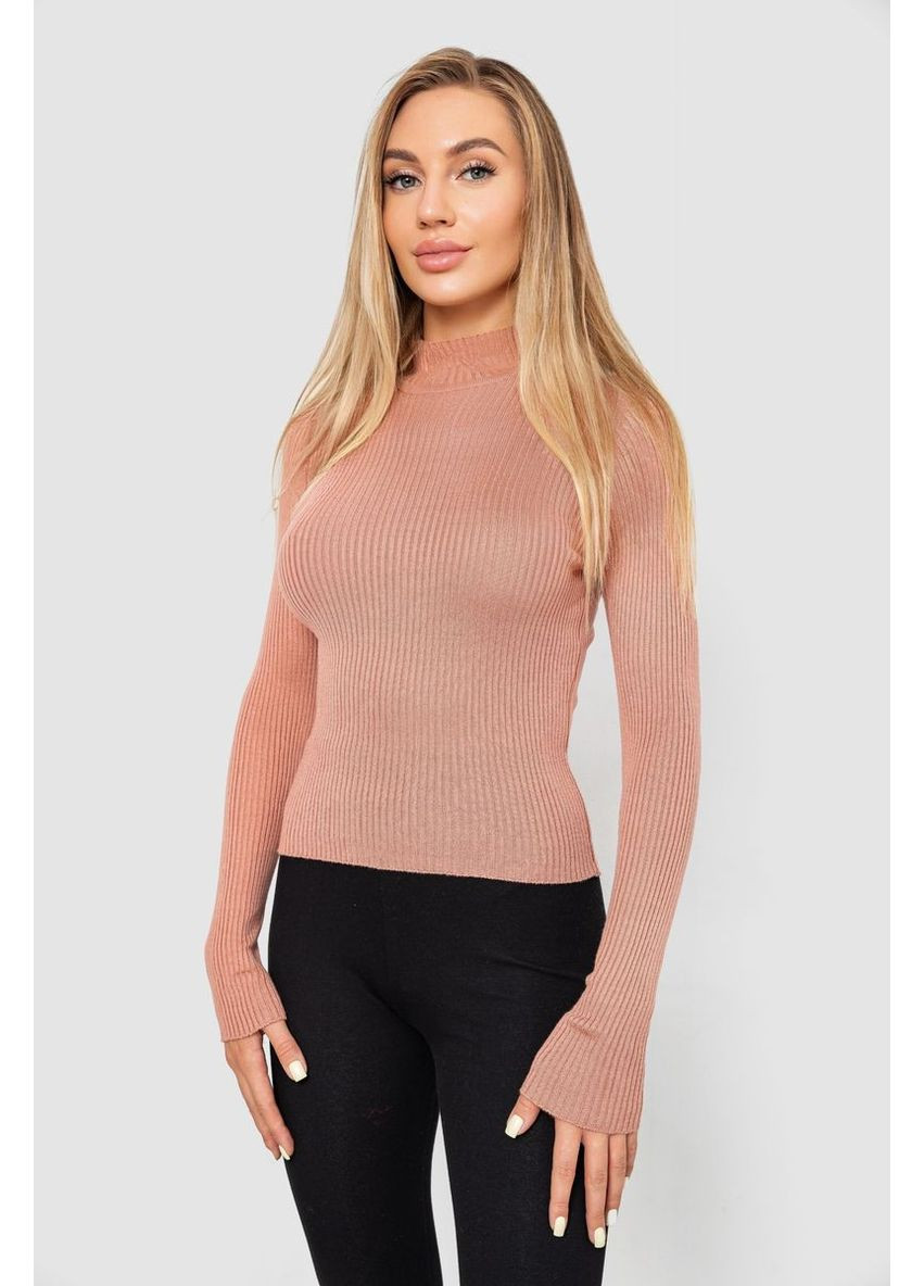 Пудровый водолазка женская в рубчик, 214r91306 Ager