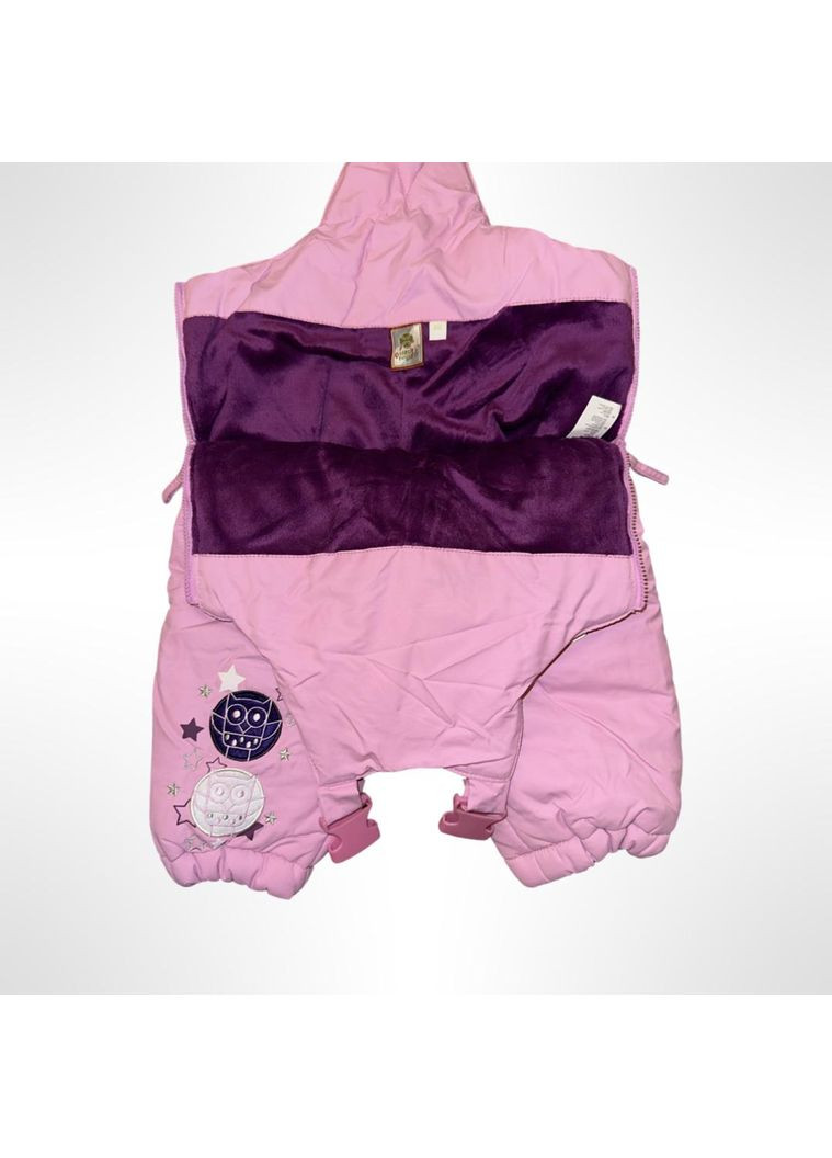 Зимовий напівкомбінезон з флісовою підкладкою на дівчинку QuadriFoglio Блідо-рожевий (0144) Quadri foglio (351506255)
