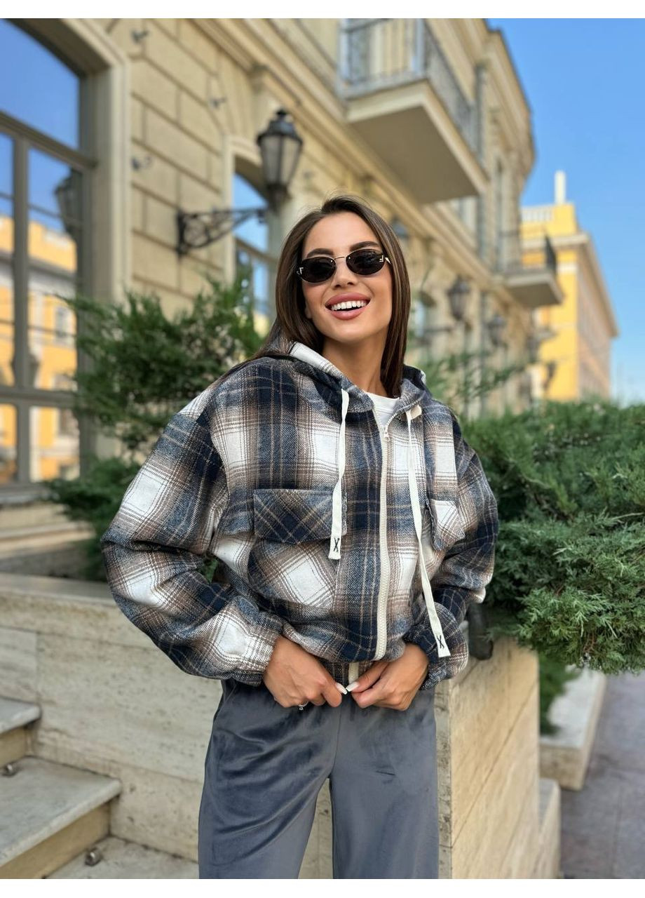 Коричневая зимняя 🧥 куртка из коттона в клетку "городской комфорт" – базовая новинка сезона 🧥ознакомьтесь с размерной сеткой DK/DL Мода без кордонів
