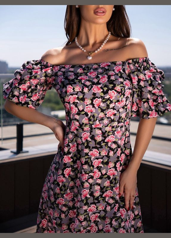 Черное платье sa-536 черное ISSA PLUS однотонное