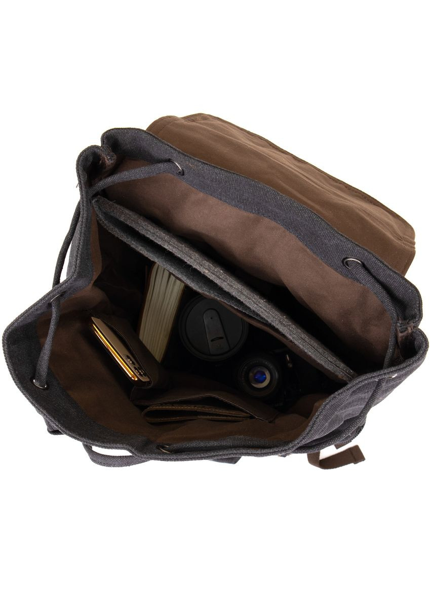 Рюкзак для путешествий мужской с отделом для ноутбука текстильный 20608 Черный Vintage (301871483)