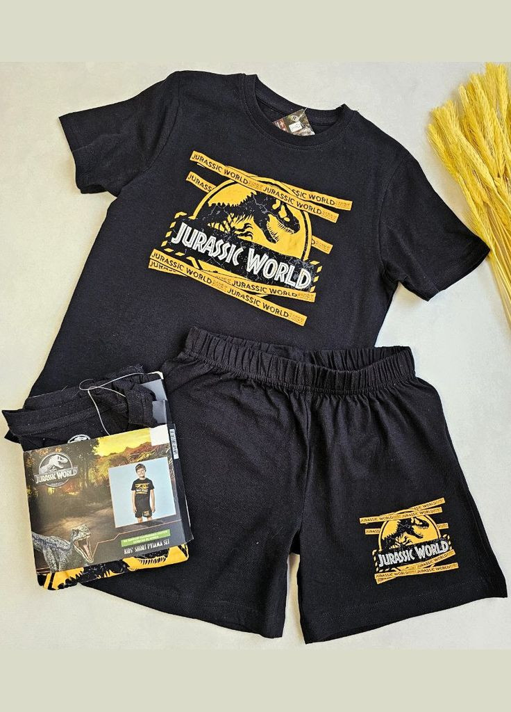 Чорна всесезон дитяча піжама футболка та шорти для хлопчика Lupilu Піжама